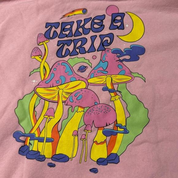 A.Lab “Take a Trip” Pink Oversized Hoodie -L - Picture 2 of 8